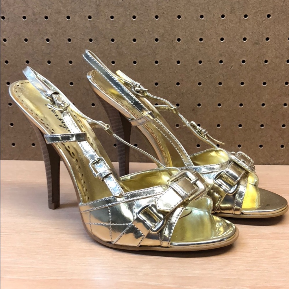 HerStyle Women’s 4.5in Open Toe Heels sz 6